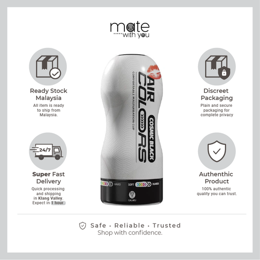 GALAKU Air Colors male masturbator cup ready stock in Malaysia with discreet packaging, fast delivery and authentic product assurance