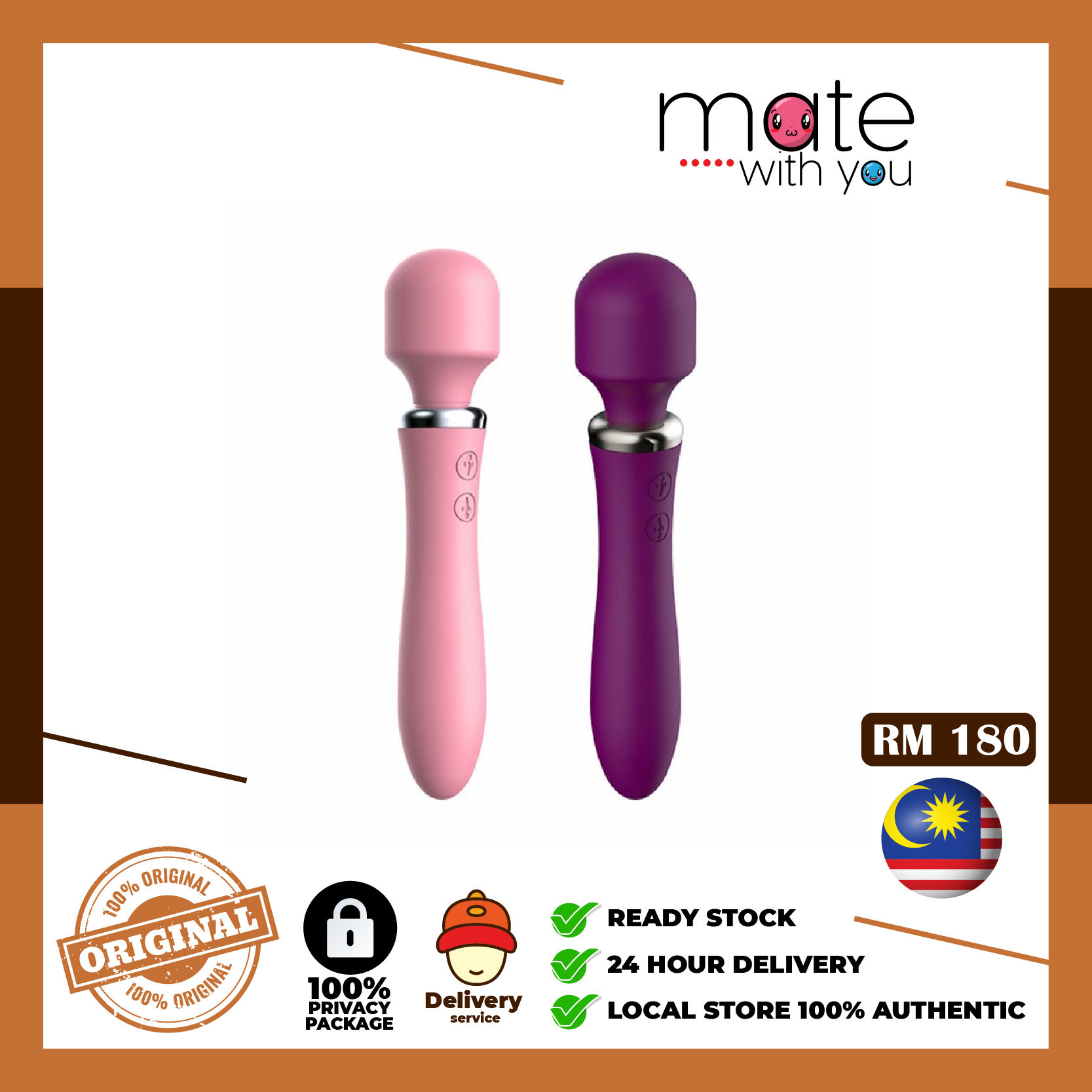 Mate With You | LILO Love Wand Dual-Head Vibrator | Rechargeable  Multi-Speed AV Massager for Women  Powerful Body & Clitoral Stimulator   Mate With You | Malaysia Local Store | Sex Toy Seller