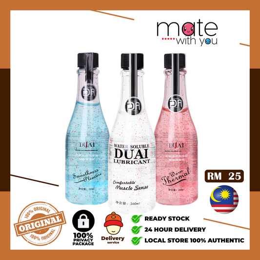 Mate With You | Ready Stock Malaysia. 100% Original, 100% privacy, 100% authentic, male/female, straight/gay, solo fun, we have the adult toys. We Selling Sex Vibrator, Dildo, Masturbator, Vacuum Pump, Silicone Ring. DUAI 260ml Lubricant For Sex Lubricant Massage Oil Water Based Lubricant Adult Toys ,Sex Product, Pelincir