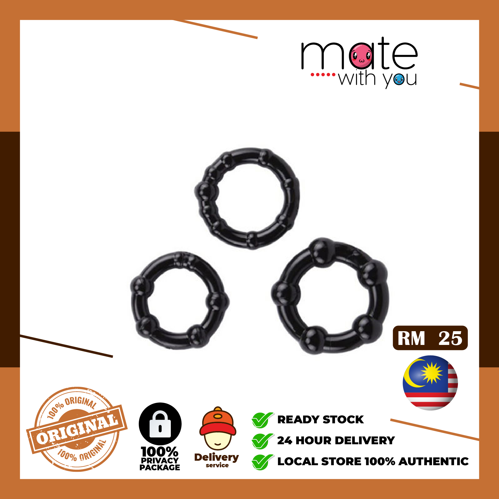 Mate With You [💝tahan Lama💝]penis Ring Silicon Delay Ring Cincin