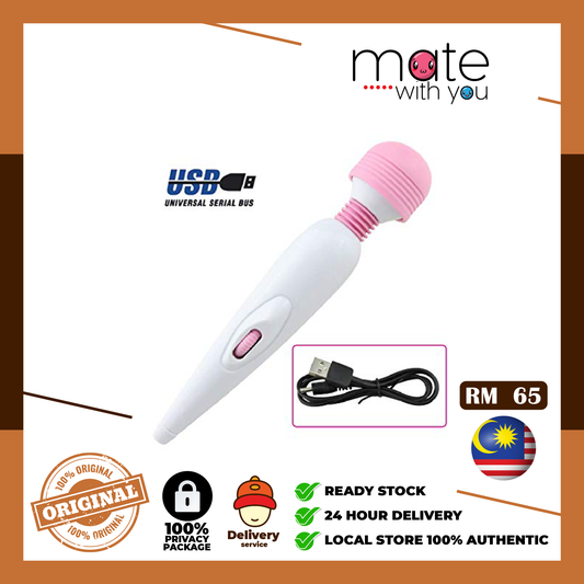 Mate With You | [Syok Gila] USB Rechargeable G Spot Vibrator for Woman Massager AV Vibrators AV Stick Sex Toys Alat Pembantu Wanita 自慰棒