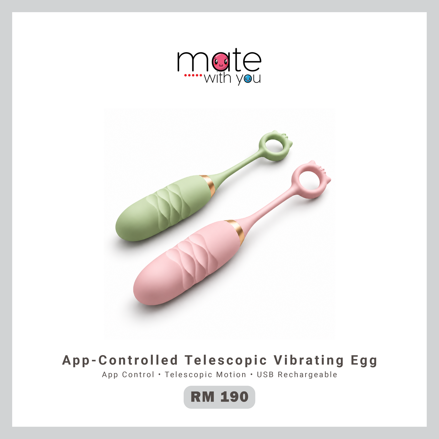 CUTE MONSTER app-controlled telescopic vibrating egg with USB charging and silicone ABS body available in Malaysia