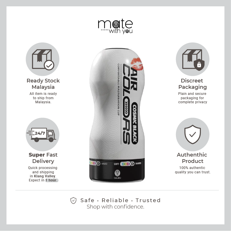 GALAKU Air Colors male masturbator cup ready stock in Malaysia with discreet packaging, fast delivery and authentic product assurance