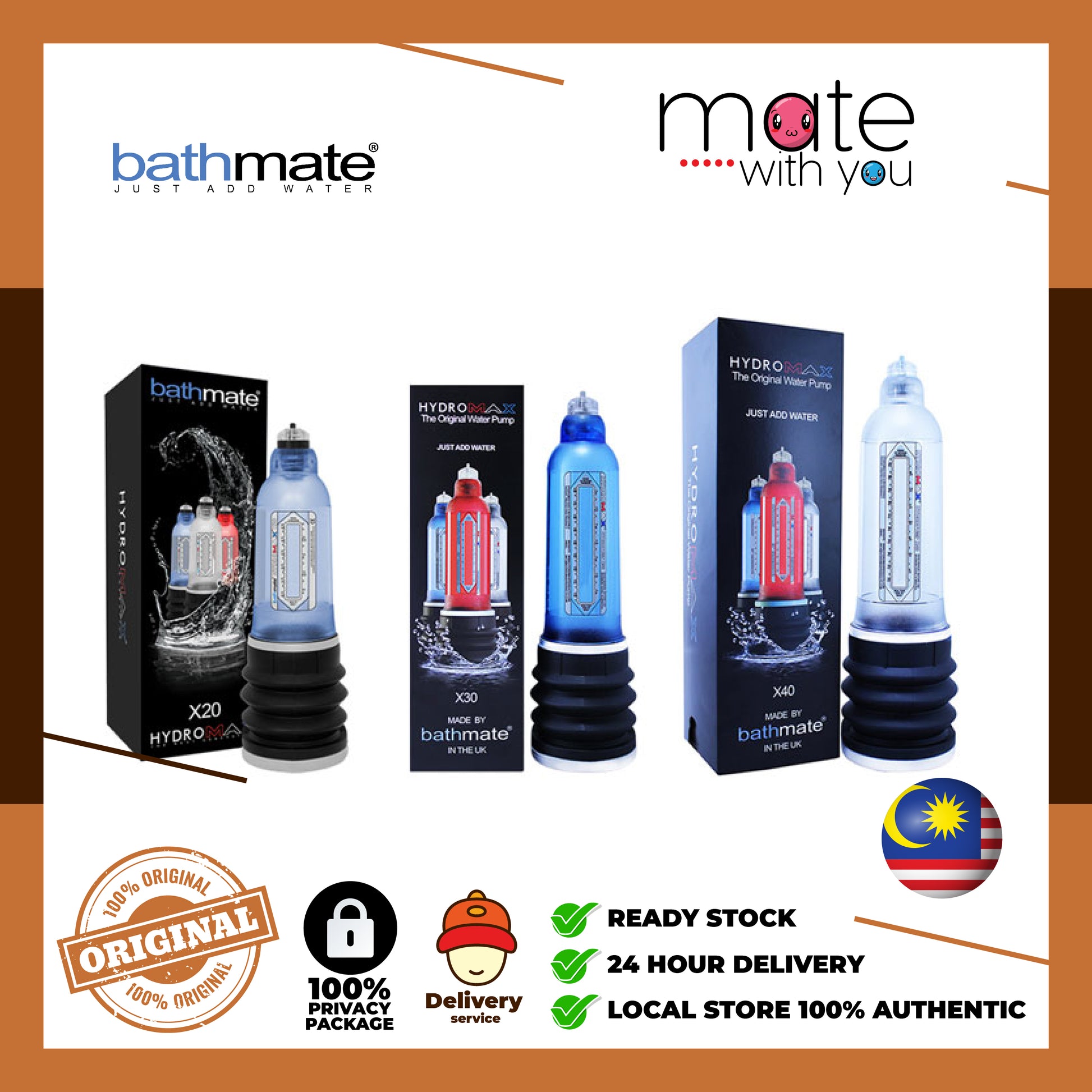 Mate With You | Ready Stock Malaysia. 100% Original, 100% privacy, 100% authentic, male/female, straight/gay, solo fun, We Selling Sex Vibrator, Dildo, Masturbator, Vacuum Pump, Silicone Ring. Bathmate Hercules Hydromax  Entry X2- X30 X40 X30Premium Water Pump For Men Penis Enlargement Pump Pam Pembesar Zakar