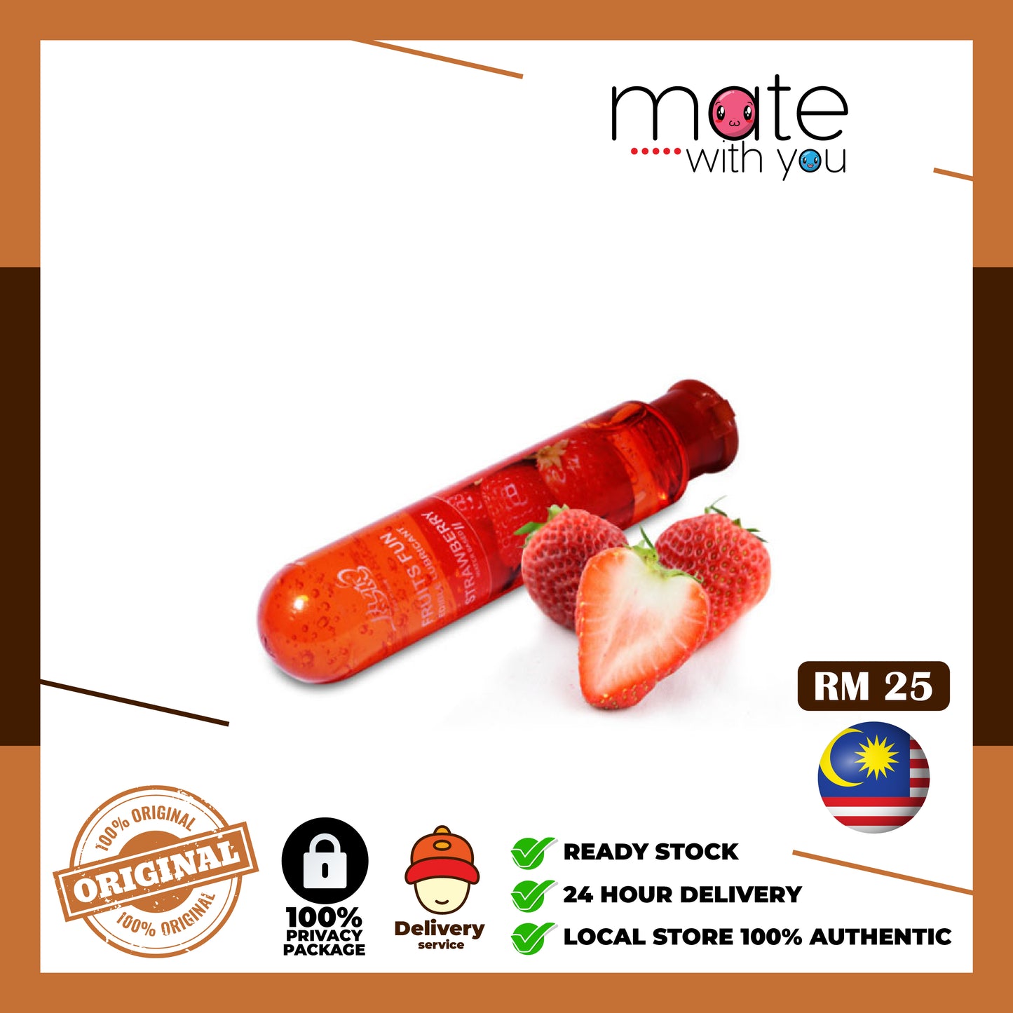 Mate With You | Ready Stock Malaysia. 100% Original, 100% privacy, 100% authentic, male/female, straight/gay, solo fun, We Selling Sex Vibrator, Dildo, Masturbator, Vacuum Pump, Silicone Ring. Fruit Lubricant Fruits Fun 80ml Water Soluble Fruity Lubricant Sex Lube Sex Minyak Fruit Pelincir Jelly Sex ( Edible )