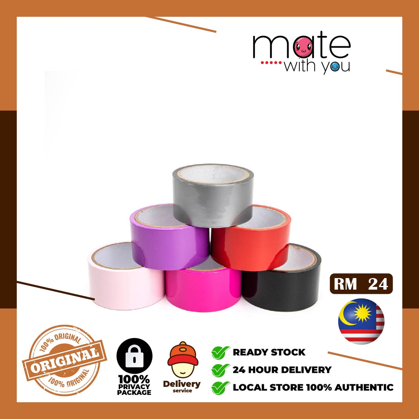 Mate With You | Ready Stock Malaysia. 100% Original, 100% privacy, 100% authentic, male/female, straight/gay, solo fun, We Selling Sex Vibrator, Dildo, Masturbator, Vacuum Pump, Silicone Ring BDSM Bondage Restraint Tape SM Electrostatic tape Non Sticky Sex Bondage Tape Anti-Stick Hair 调教刑具女性束搏捆绑静电胶带